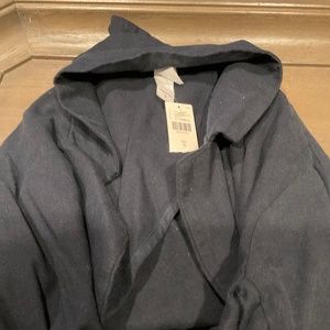 Black linen long blazer